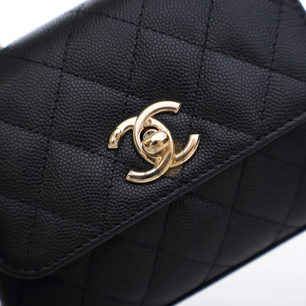 CHANEL MASTER MINI BLACK CAVIAR COCO HANDLE (14.5*11.5*5.5cm)
